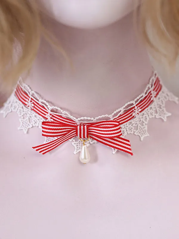 Sweet Lolita Necklace Bows Lace Choker