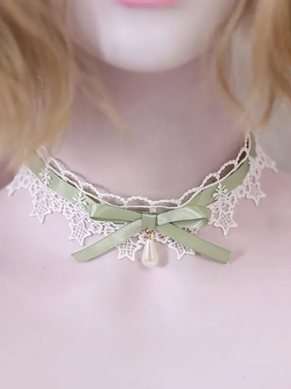 Sweet Lolita Necklace Bows Lace Choker