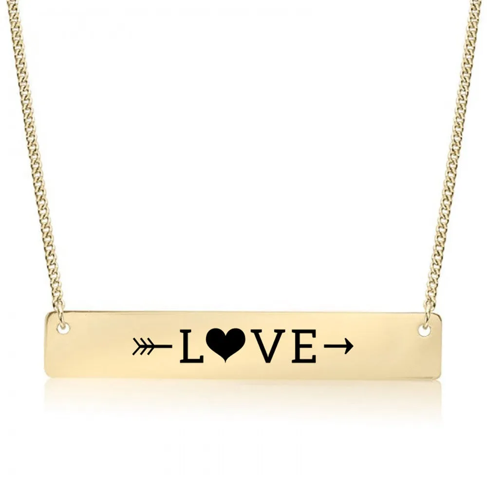 Sweet Love Gold / Silver Bar Necklace