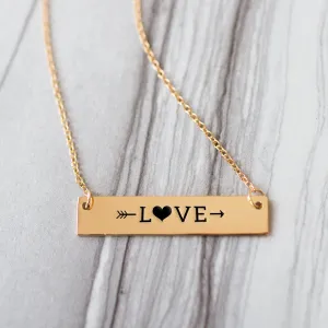 Sweet Love Gold / Silver Bar Necklace