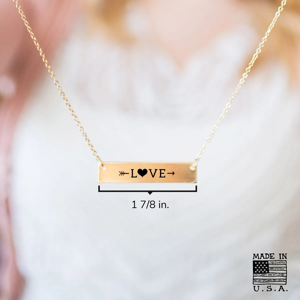 Sweet Love Gold / Silver Bar Necklace