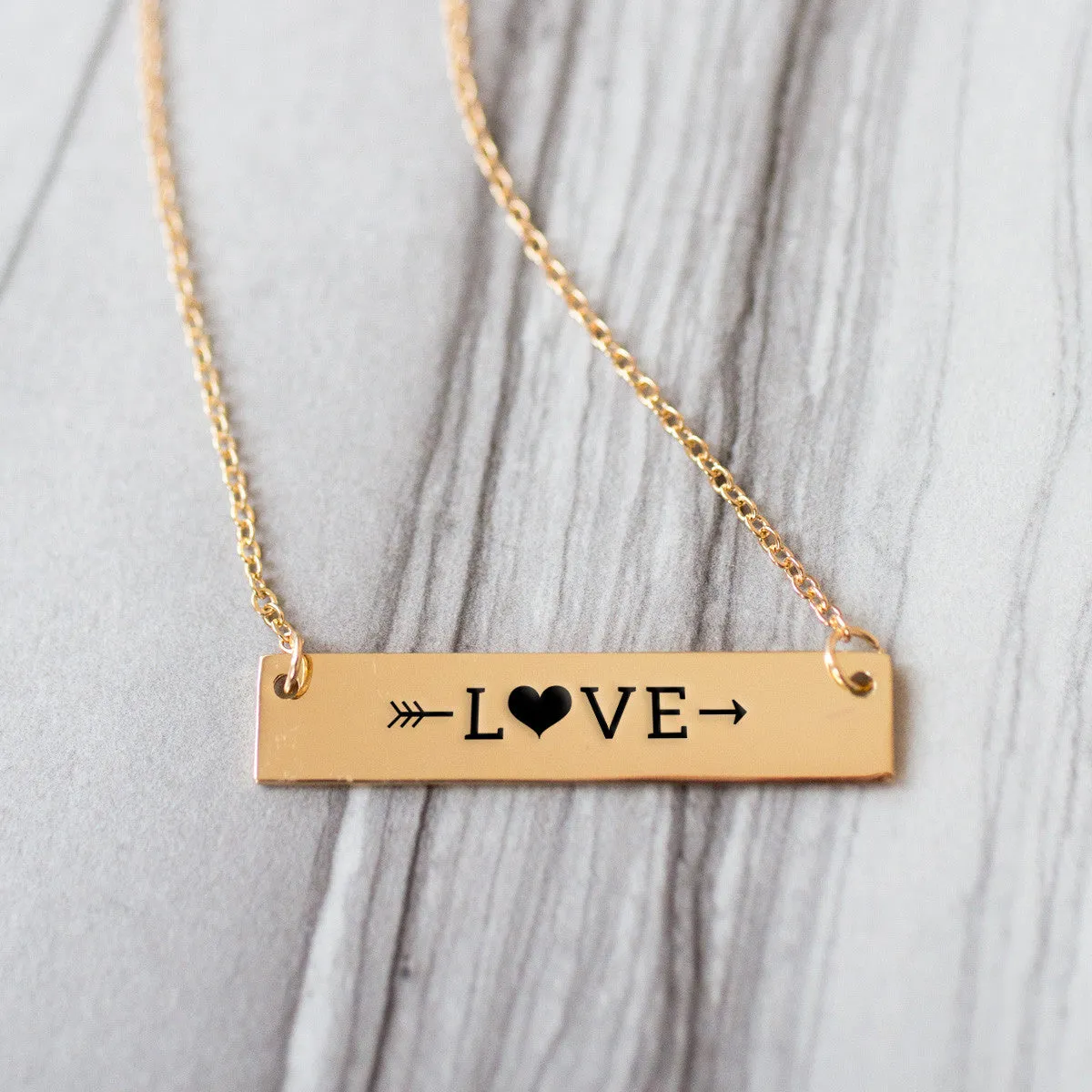 Sweet Love Gold / Silver Bar Necklace