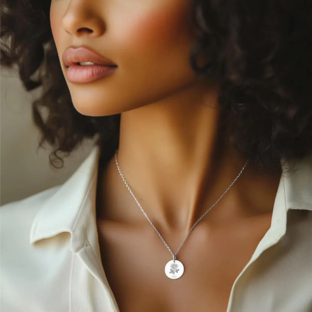 Sweet Pea Birth Flower Necklace
