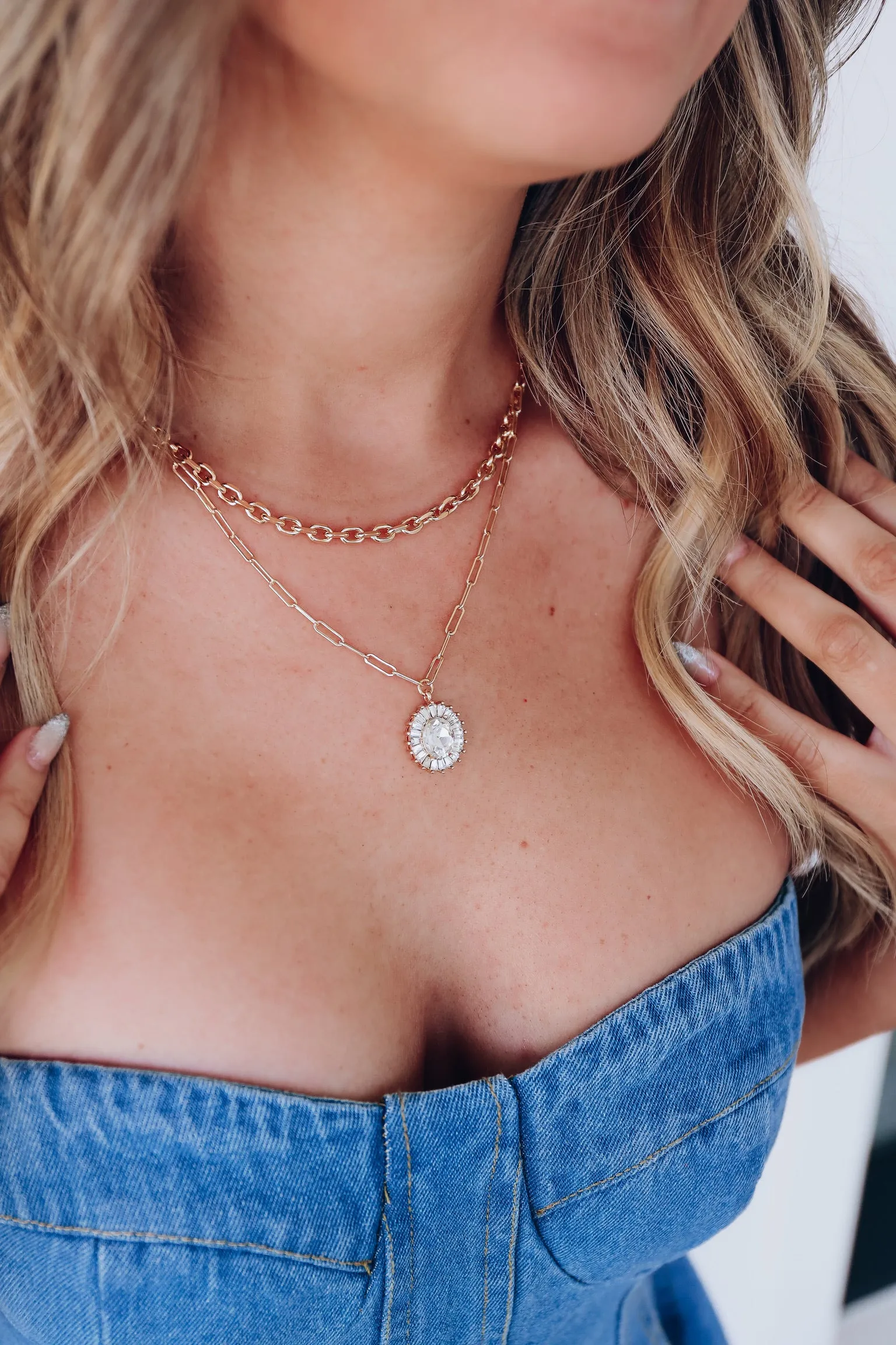 Sweet Touch Layered Pendant Necklace - Gold