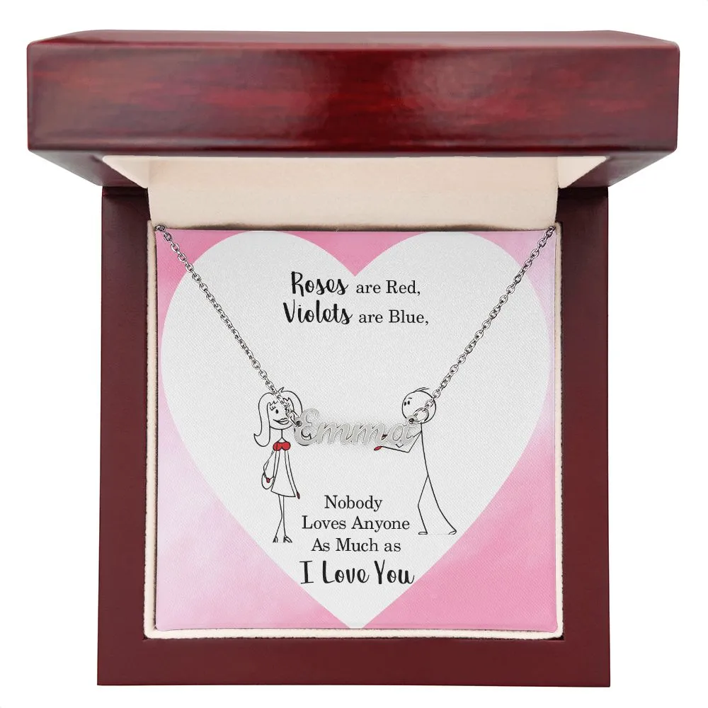 Sweetheart Name Necklace-Roses are red