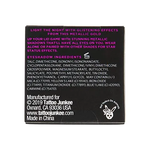 TATTOO JUNKEE Moonwalk Metallic Bright Gold Highly-Pigmented Space Dust Eyeshadow, Creamy & Easily Blindable Formula, Wear Alone or Pair With Other Shades, 0.19 Oz