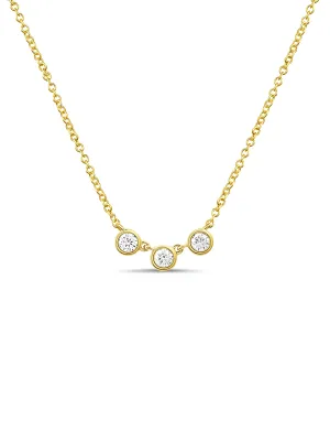 Taylor Trio Bezel Necklace 14K