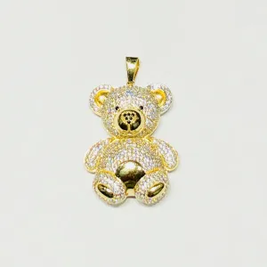 Teddy Bear CZ Pendant (14K)