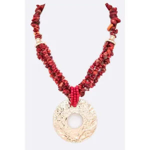 Textured Pendant Necklace