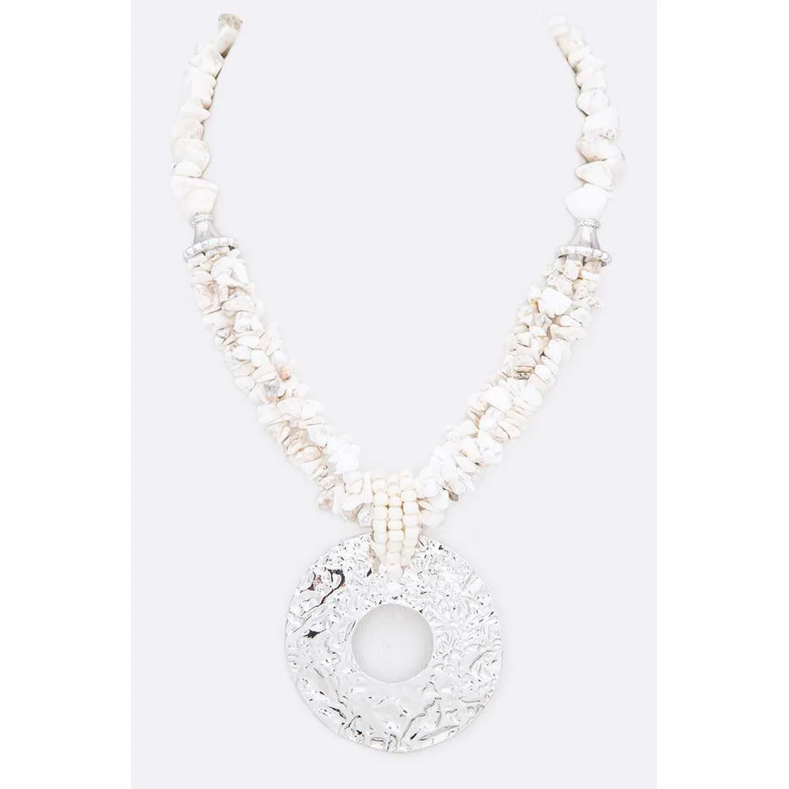Textured Pendant Necklace