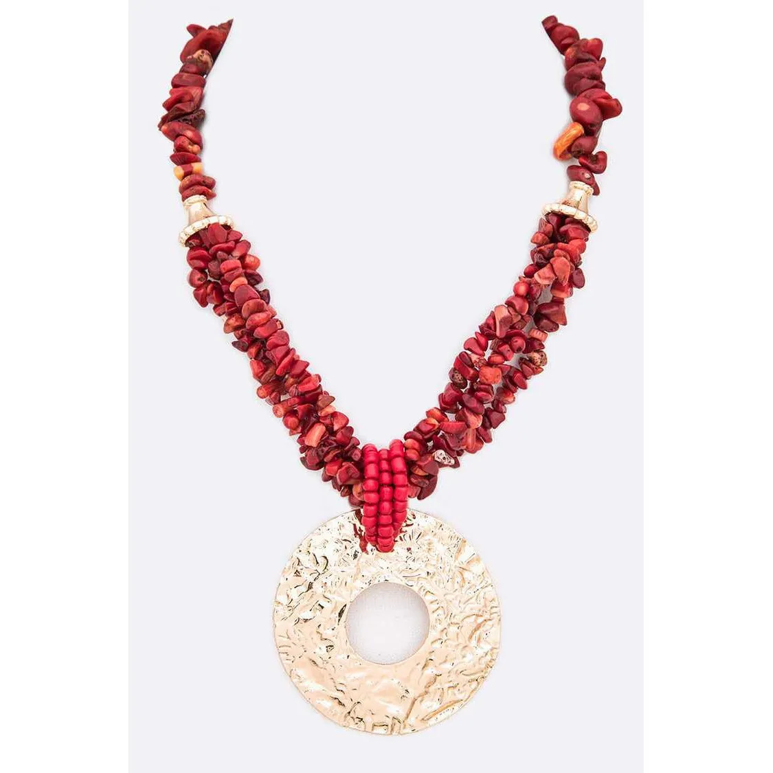 Textured Pendant Necklace
