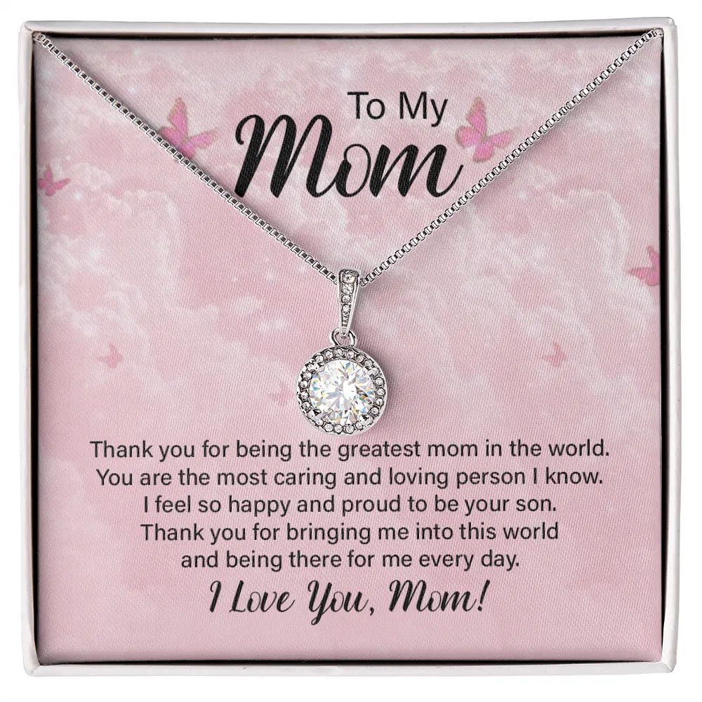 Thanks for bringing me to this world-Eternal Hope Necklace for Mom From Son
