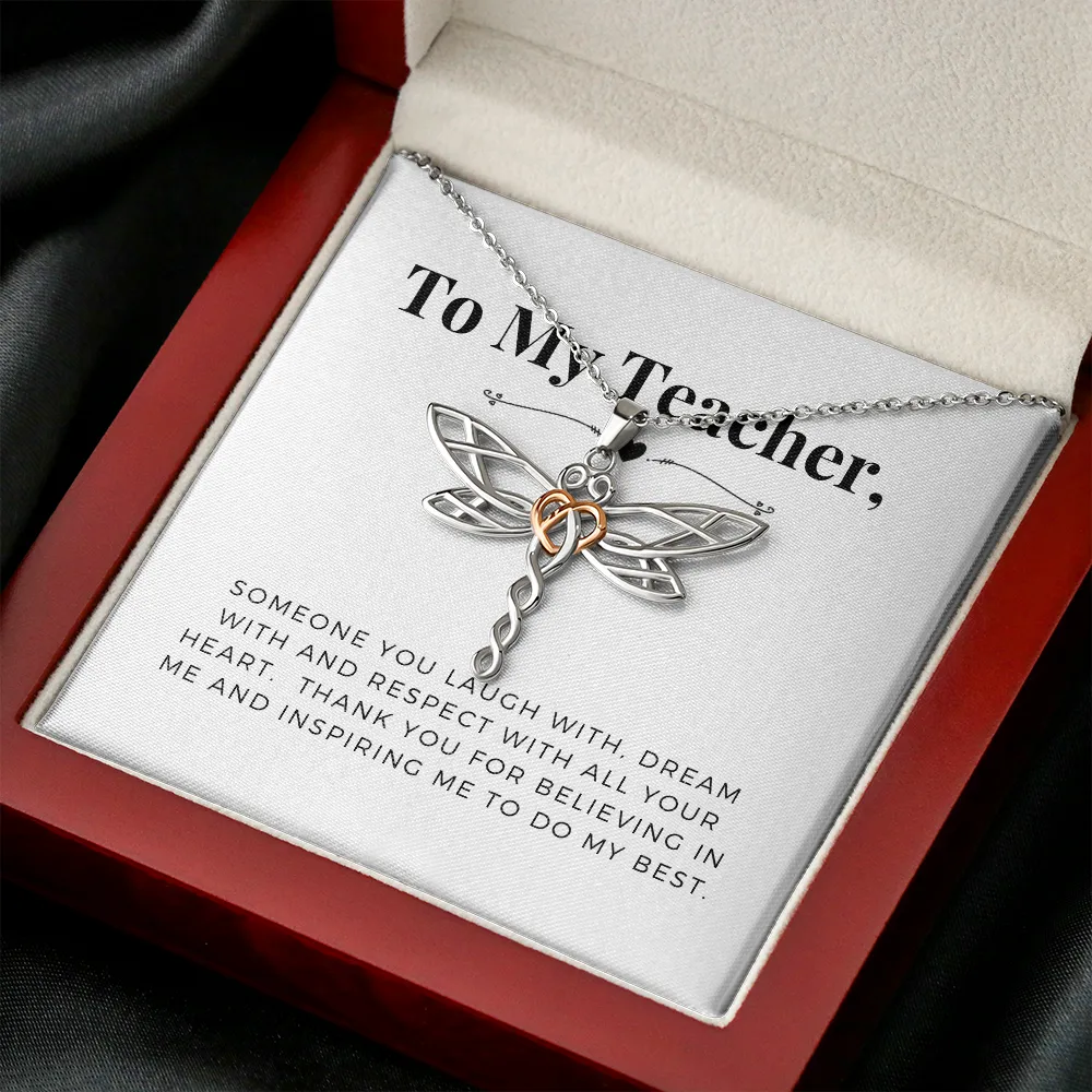 Thanks for inspiring me-Dragonfly Necklace for Teacher
