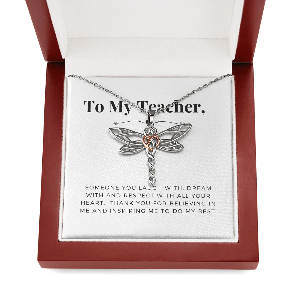 Thanks for inspiring me-Dragonfly Necklace for Teacher
