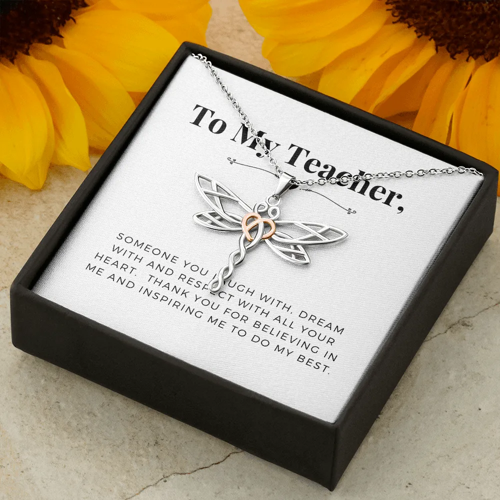 Thanks for inspiring me-Dragonfly Necklace for Teacher