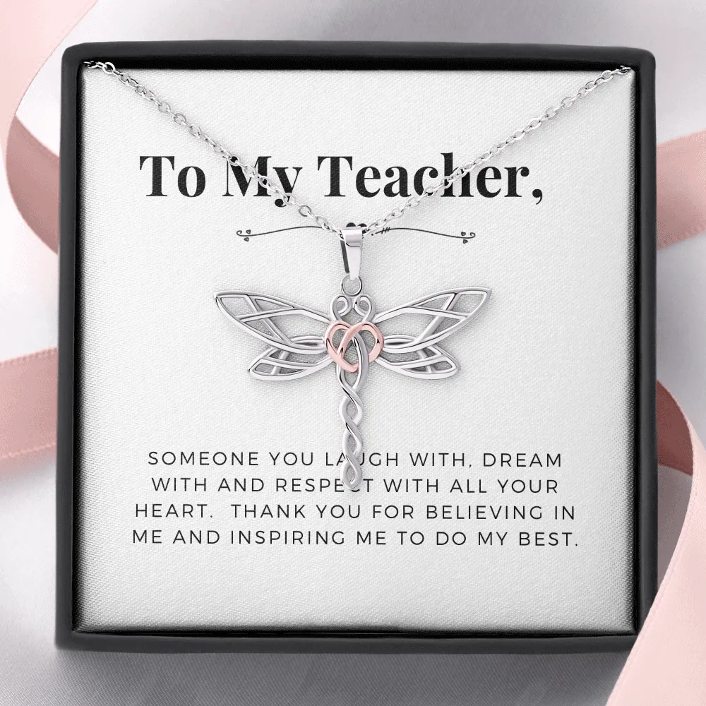 Thanks for inspiring me-Dragonfly Necklace for Teacher