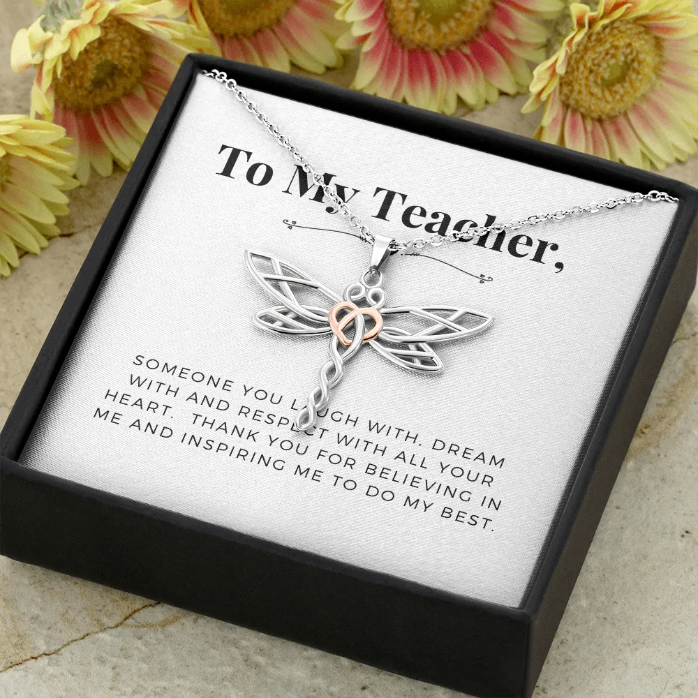 Thanks for inspiring me-Dragonfly Necklace for Teacher