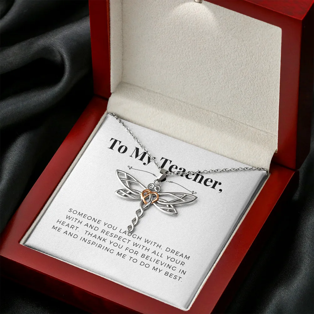 Thanks for inspiring me-Dragonfly Necklace for Teacher