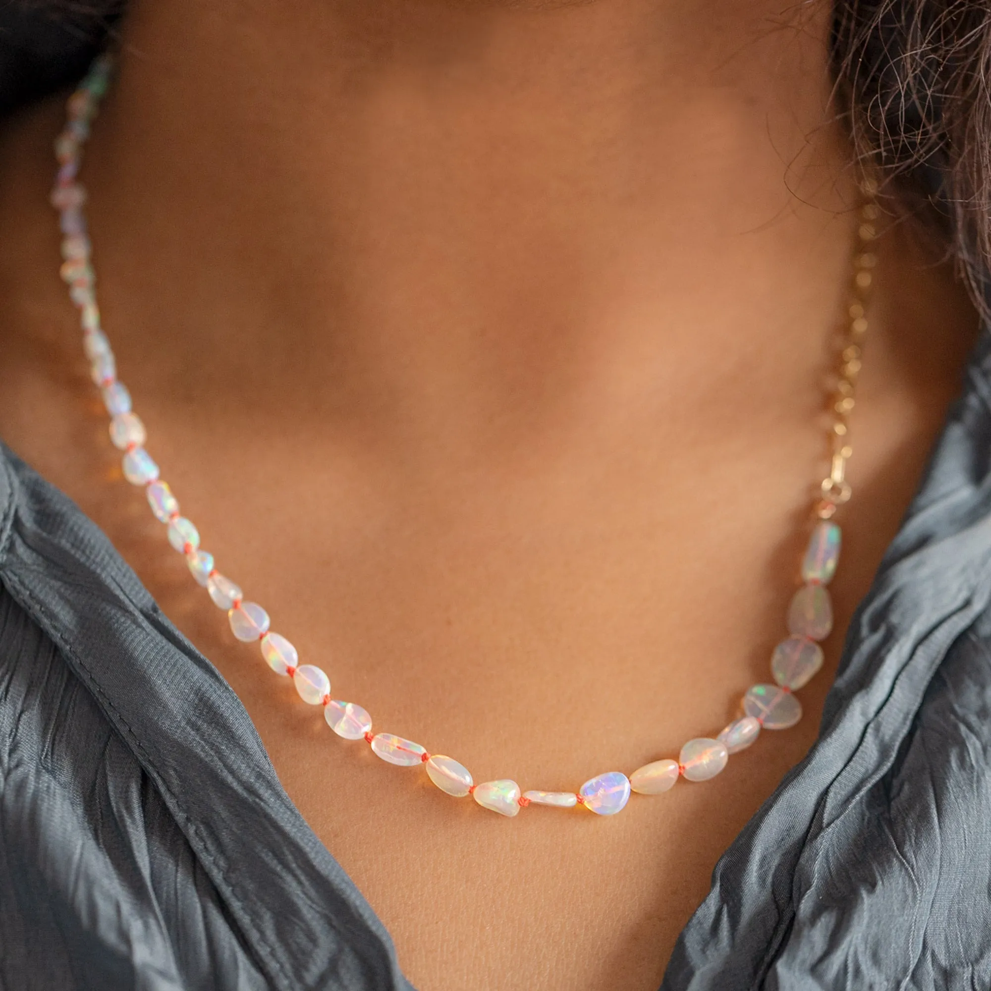 The Knotted Opal Necklace | Gold Filled