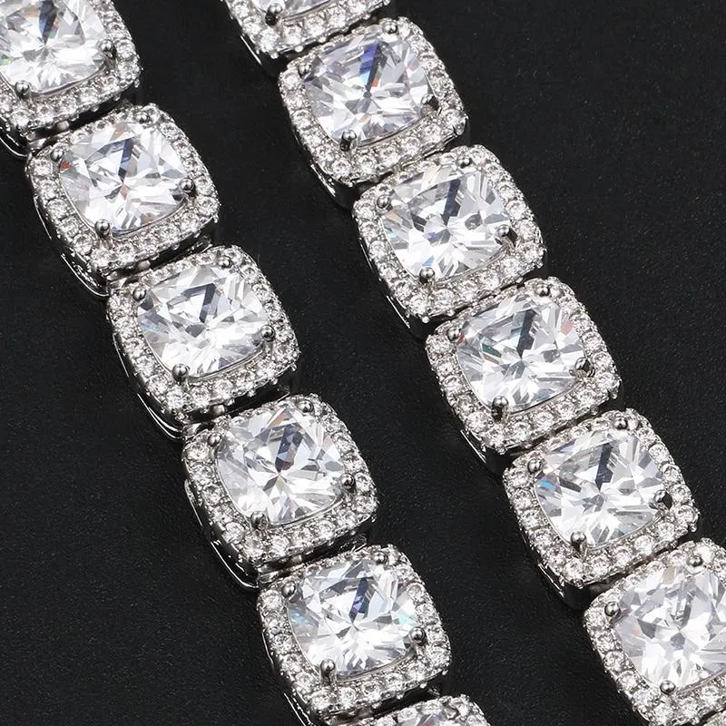 THE STAR CLUSTER® - 10mm Cluster Tennis Chain in White Gold