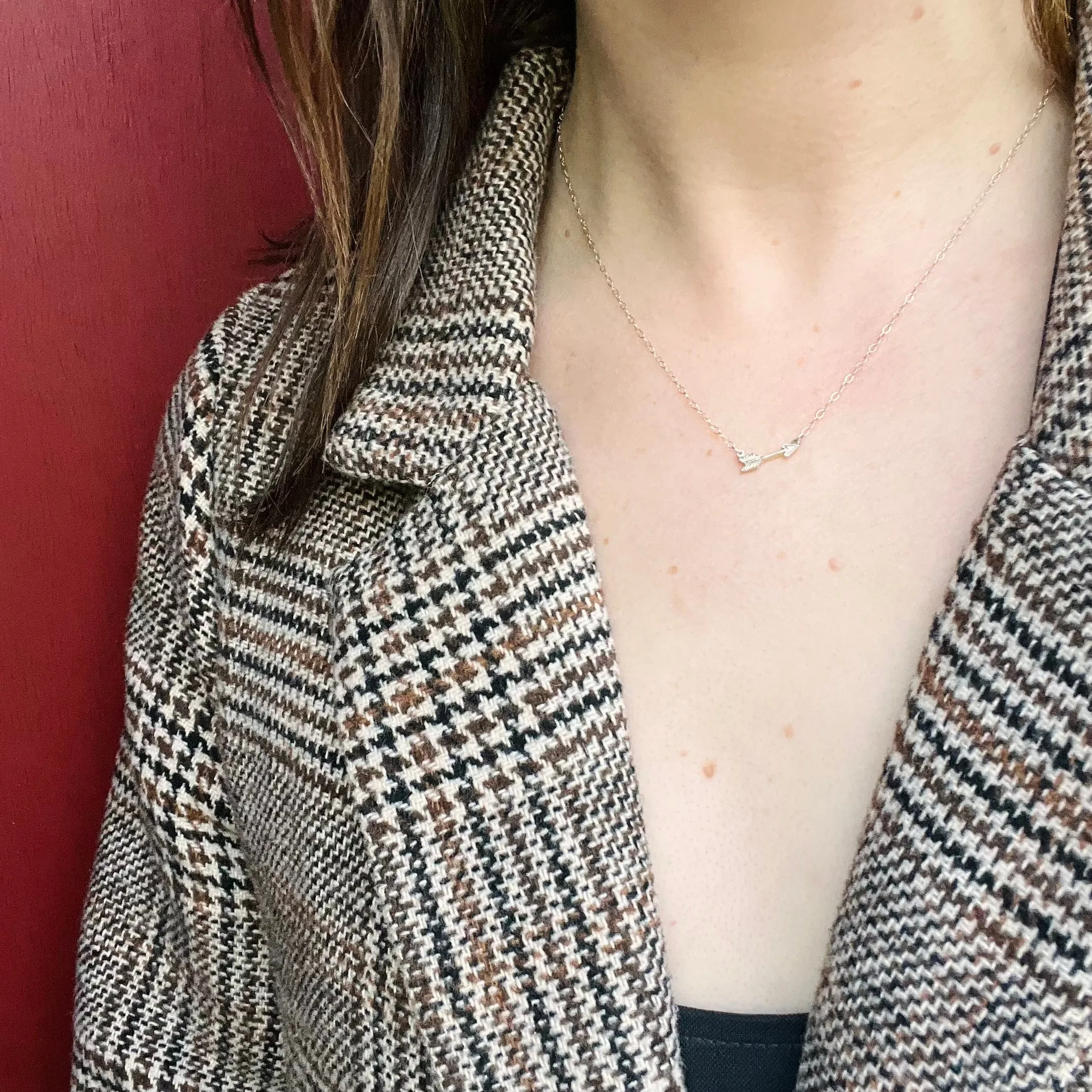 Tiny Arrow Necklace in Recycled Silver by 720
