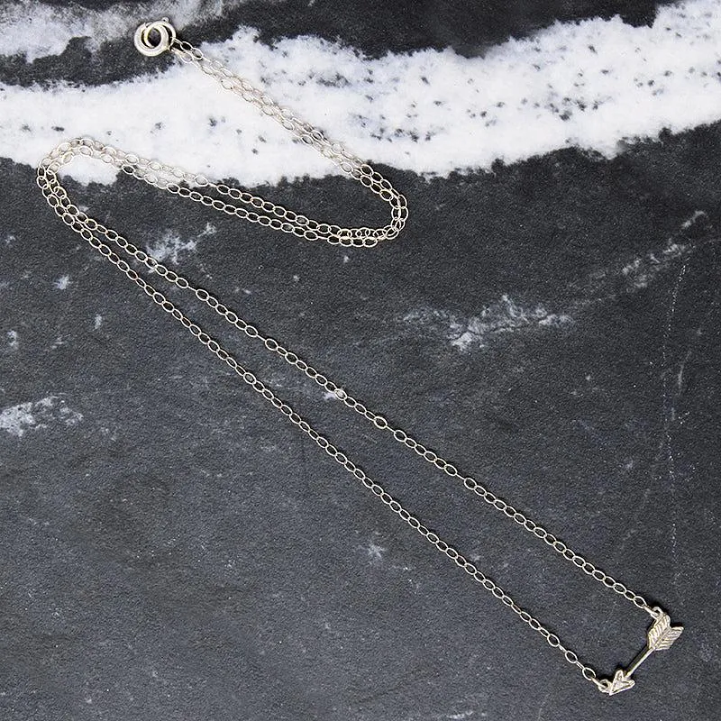 Tiny Arrow Necklace in Recycled Silver by 720