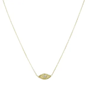 Tiny Evil Eye Necklace with Diamond