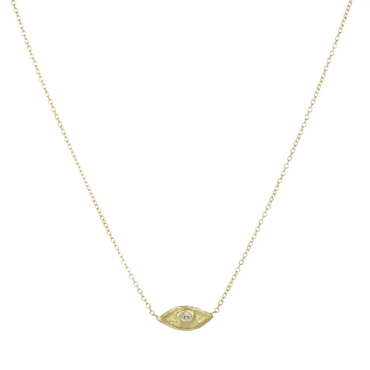 Tiny Evil Eye Necklace with Diamond