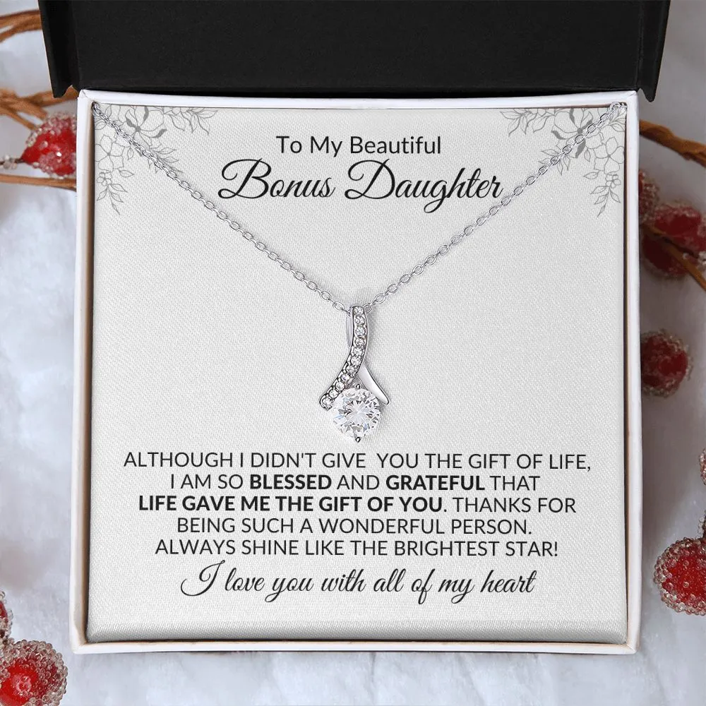 To My Bonus Daughter | Blessed and Grateful | Alluring Beauty Necklace