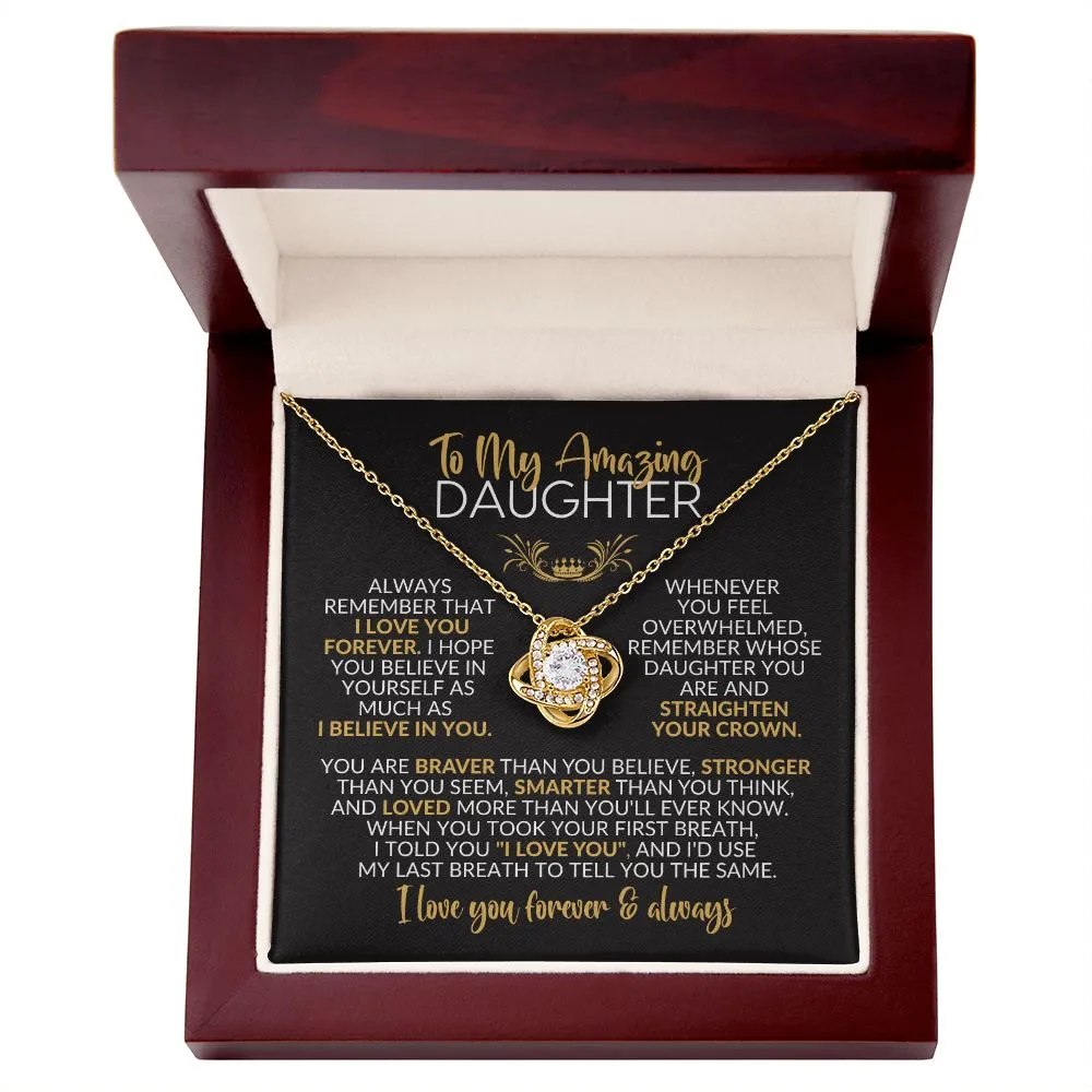 To My Daughter | I Love You Forever | Love Knot Necklace
