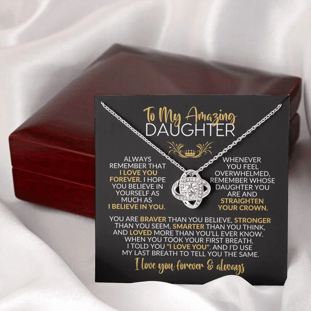 To My Daughter | I Love You Forever | Love Knot Necklace