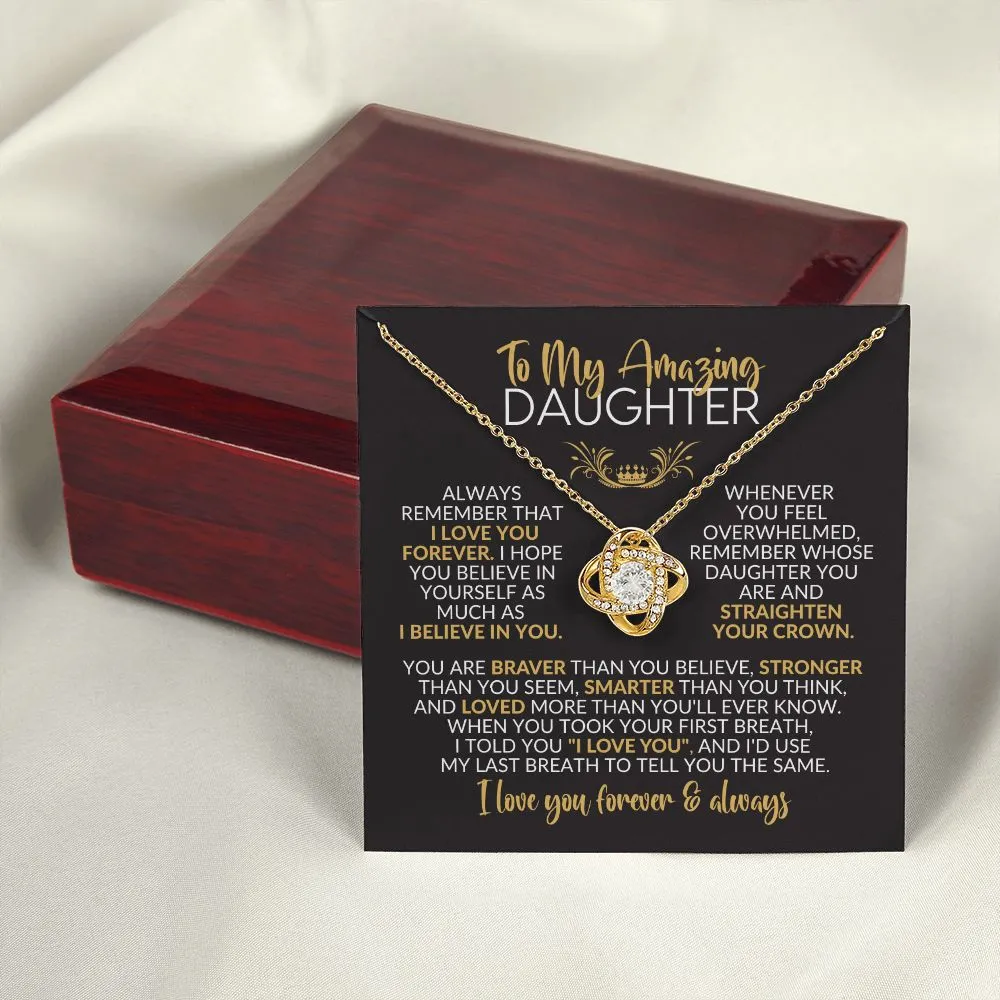 To My Daughter | I Love You Forever | Love Knot Necklace