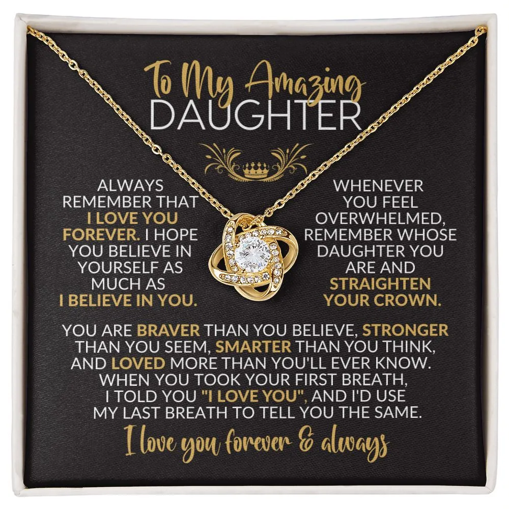 To My Daughter | I Love You Forever | Love Knot Necklace