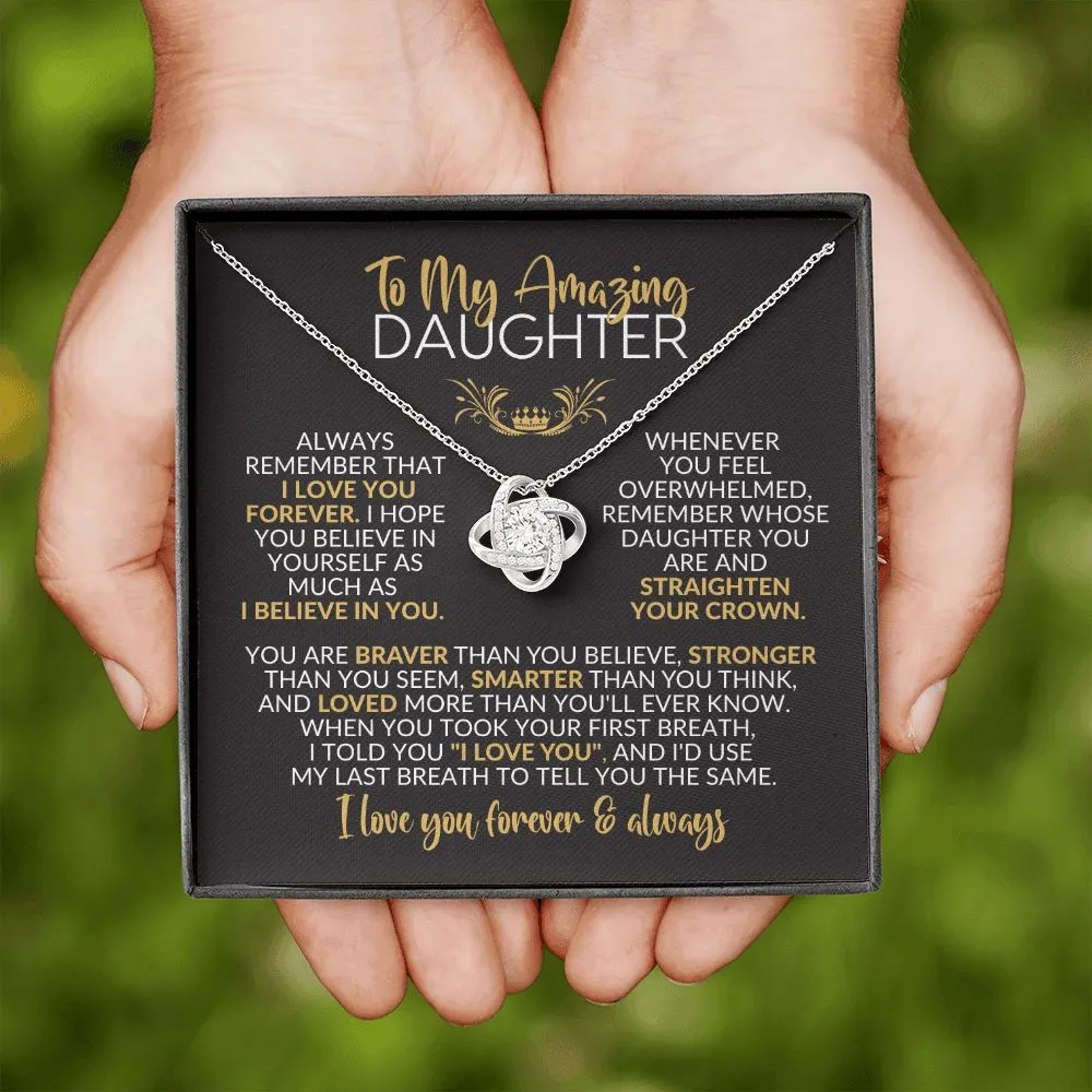 To My Daughter | I Love You Forever | Love Knot Necklace