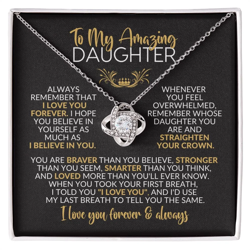 To My Daughter | I Love You Forever | Love Knot Necklace