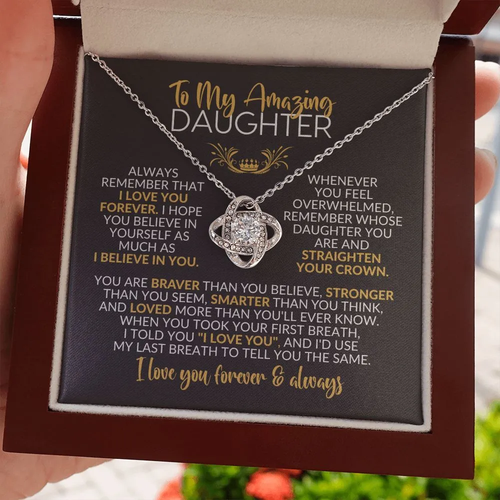 To My Daughter | I Love You Forever | Love Knot Necklace