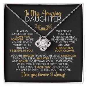 To My Daughter | I Love You Forever | Love Knot Necklace