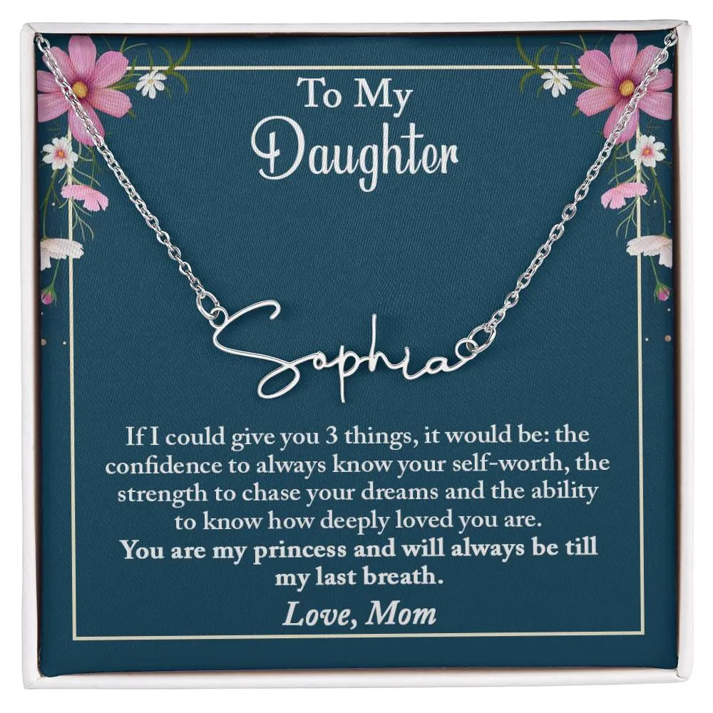 To My Daughter Necklace, Personalized Mother Daughter Gift, Daughter Necklace, Daughter Necklace Gift from Mom, Daughter Name Necklace