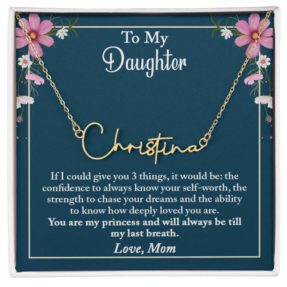To My Daughter Necklace, Personalized Mother Daughter Gift, Daughter Necklace, Daughter Necklace Gift from Mom, Daughter Name Necklace