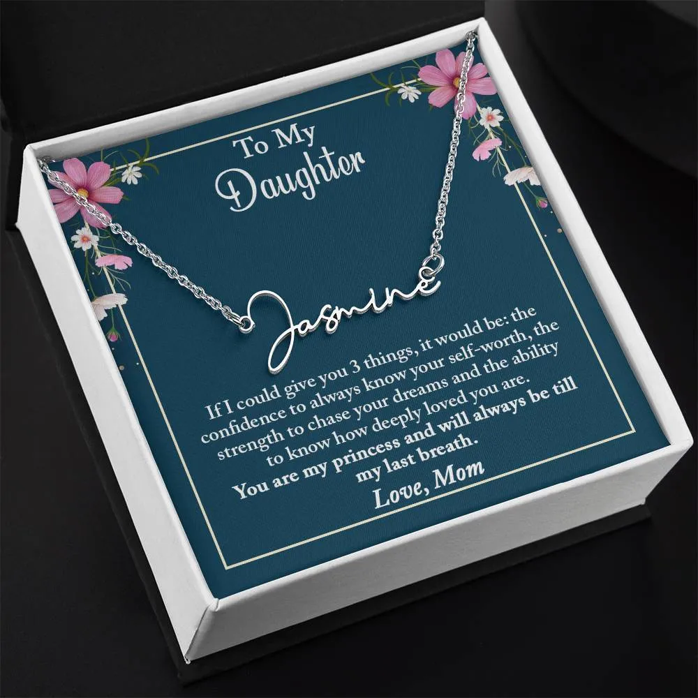 To My Daughter Necklace, Personalized Mother Daughter Gift, Daughter Necklace, Daughter Necklace Gift from Mom, Daughter Name Necklace
