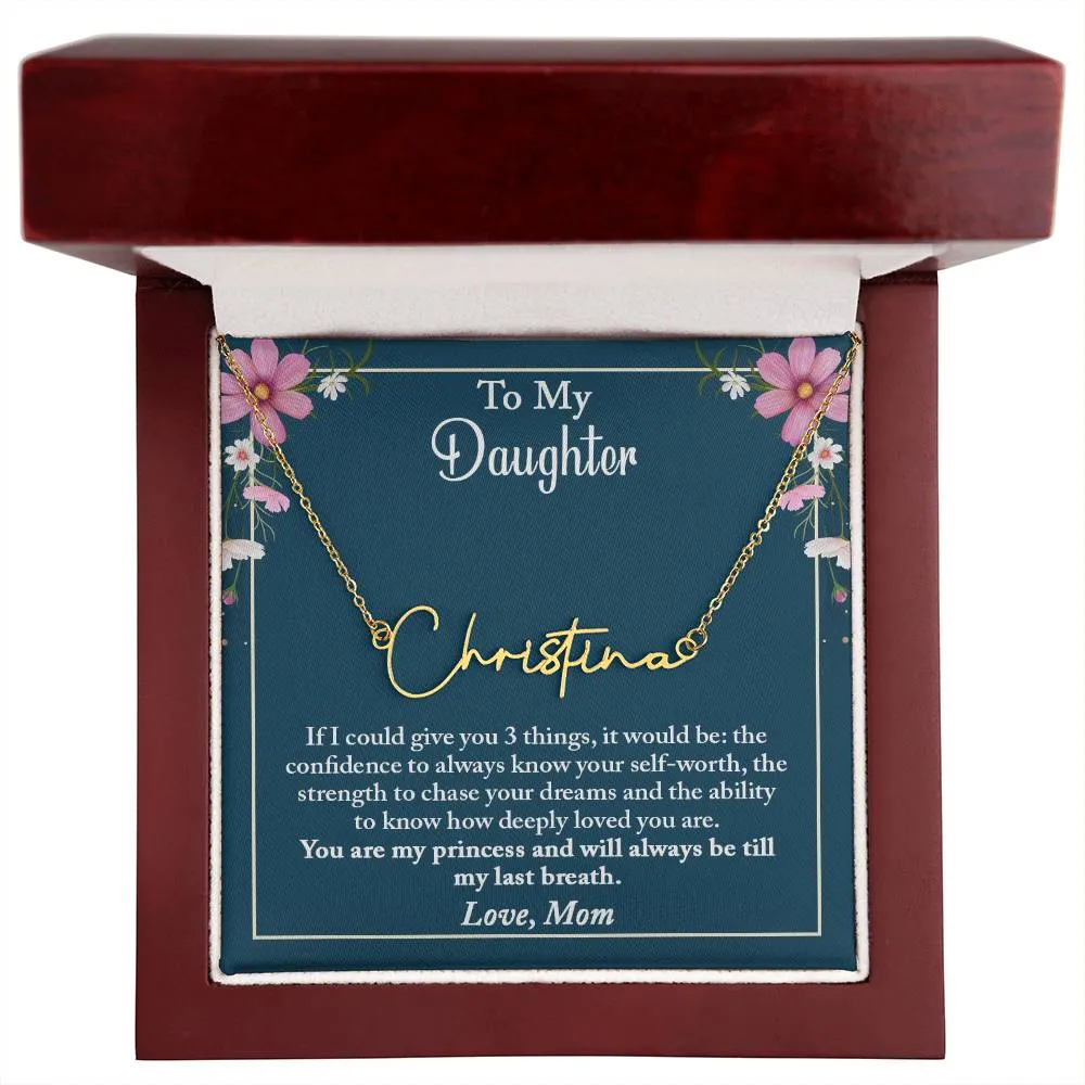 To My Daughter Necklace, Personalized Mother Daughter Gift, Daughter Necklace, Daughter Necklace Gift from Mom, Daughter Name Necklace
