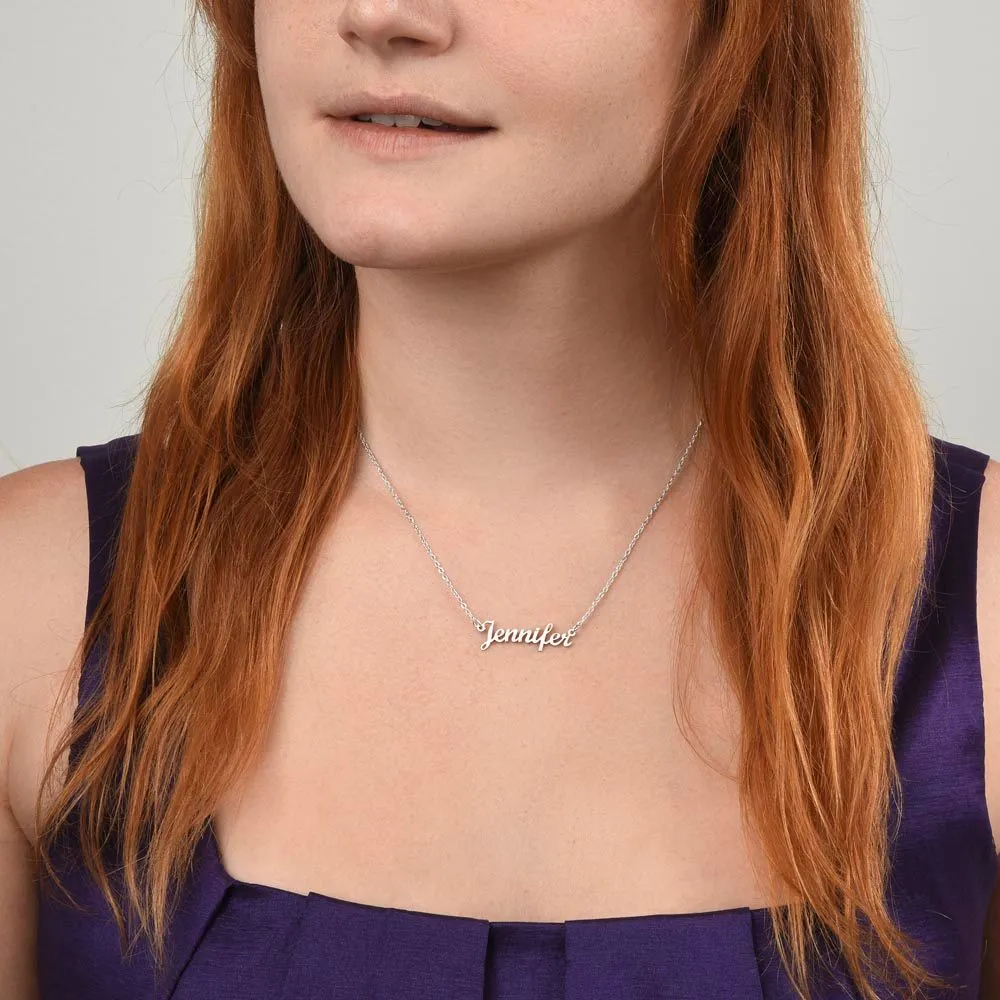 To My Daughter - Personalized Stainless Steel Name / Word Necklace (Love, Mom)