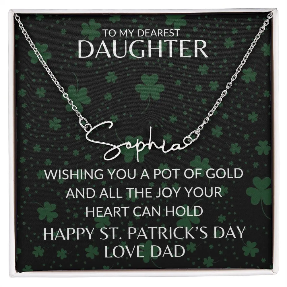 To My Daughter | St. Patrick's Day - Custom Name Necklace