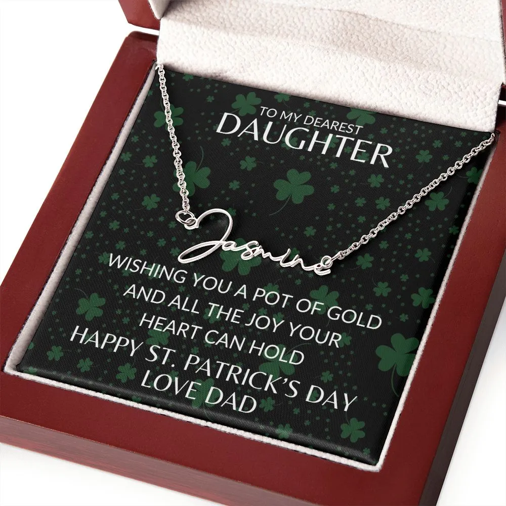 To My Daughter | St. Patrick's Day - Custom Name Necklace