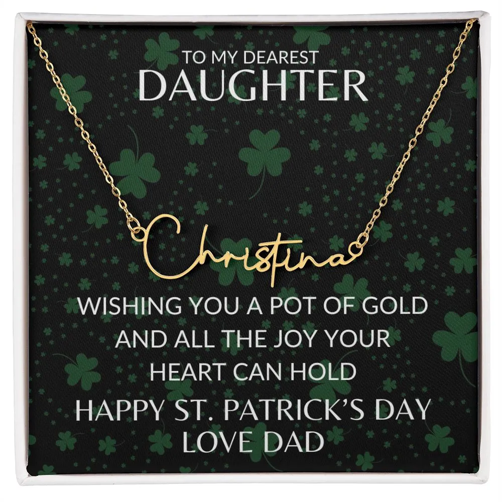 To My Daughter | St. Patrick's Day - Custom Name Necklace