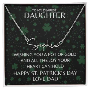 To My Daughter | St. Patrick's Day - Custom Name Necklace
