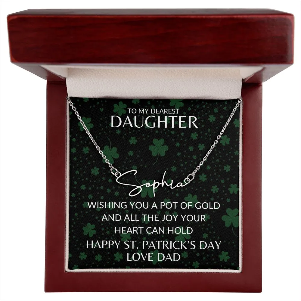 To My Daughter | St. Patrick's Day - Custom Name Necklace