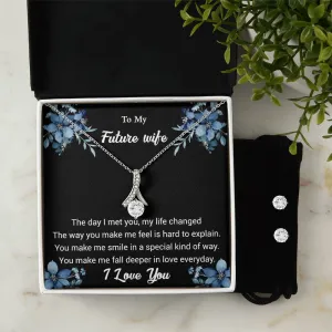 To My Future Wife l Alluring Beauty Necklace and Cubic Zirconia Earring Set