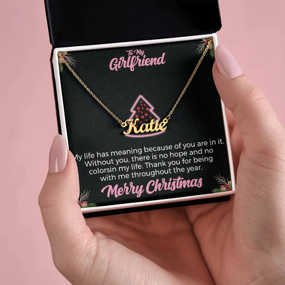 To My Girlfriend l Merry Christmas - Personalise Name Necklace