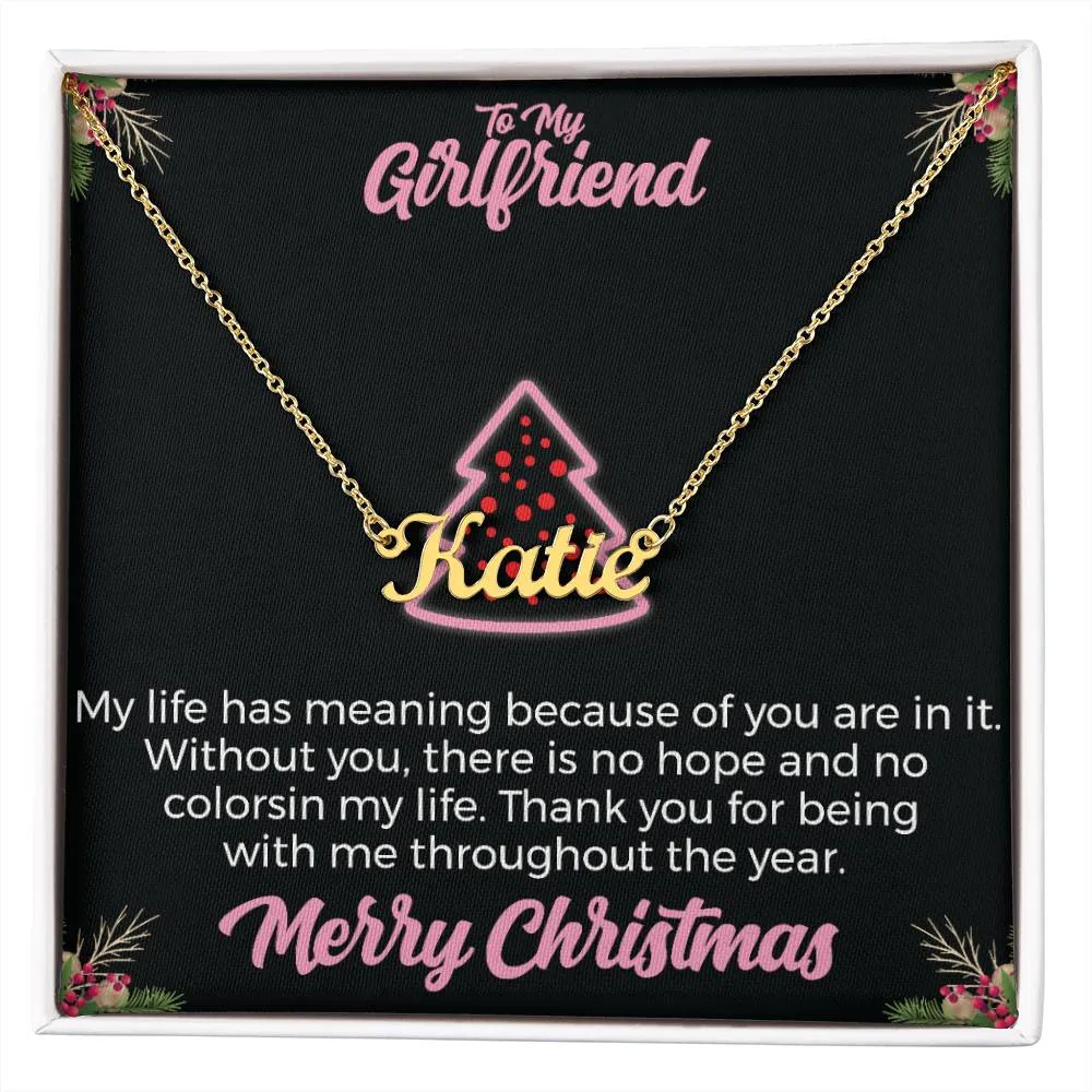 To My Girlfriend l Merry Christmas - Personalise Name Necklace